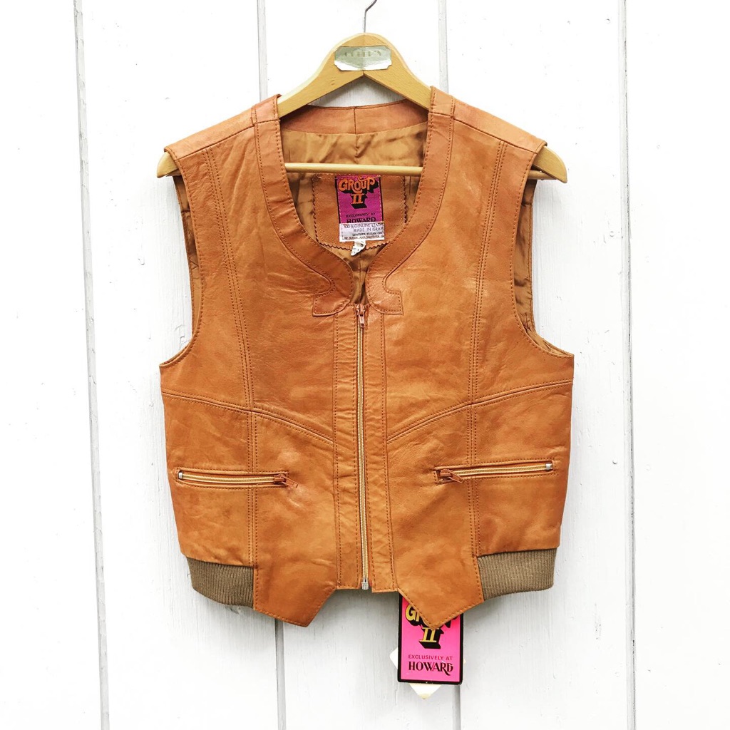 Vintage Rare 1970s Groovy Disco Leather Vest Host Pick